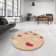 thumbnail image 4 of Ahgly Company Tapis d'Intérieur Lavable en Machine Carré Transitionnel Marron Or, 5 Pieds Carré, 4 of 7