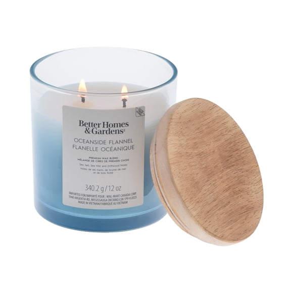 Better Homes & Gardens Scented 2-wick 12 oz. Parrafin Wax Ombre Jar Candle, Oceanside Flannel