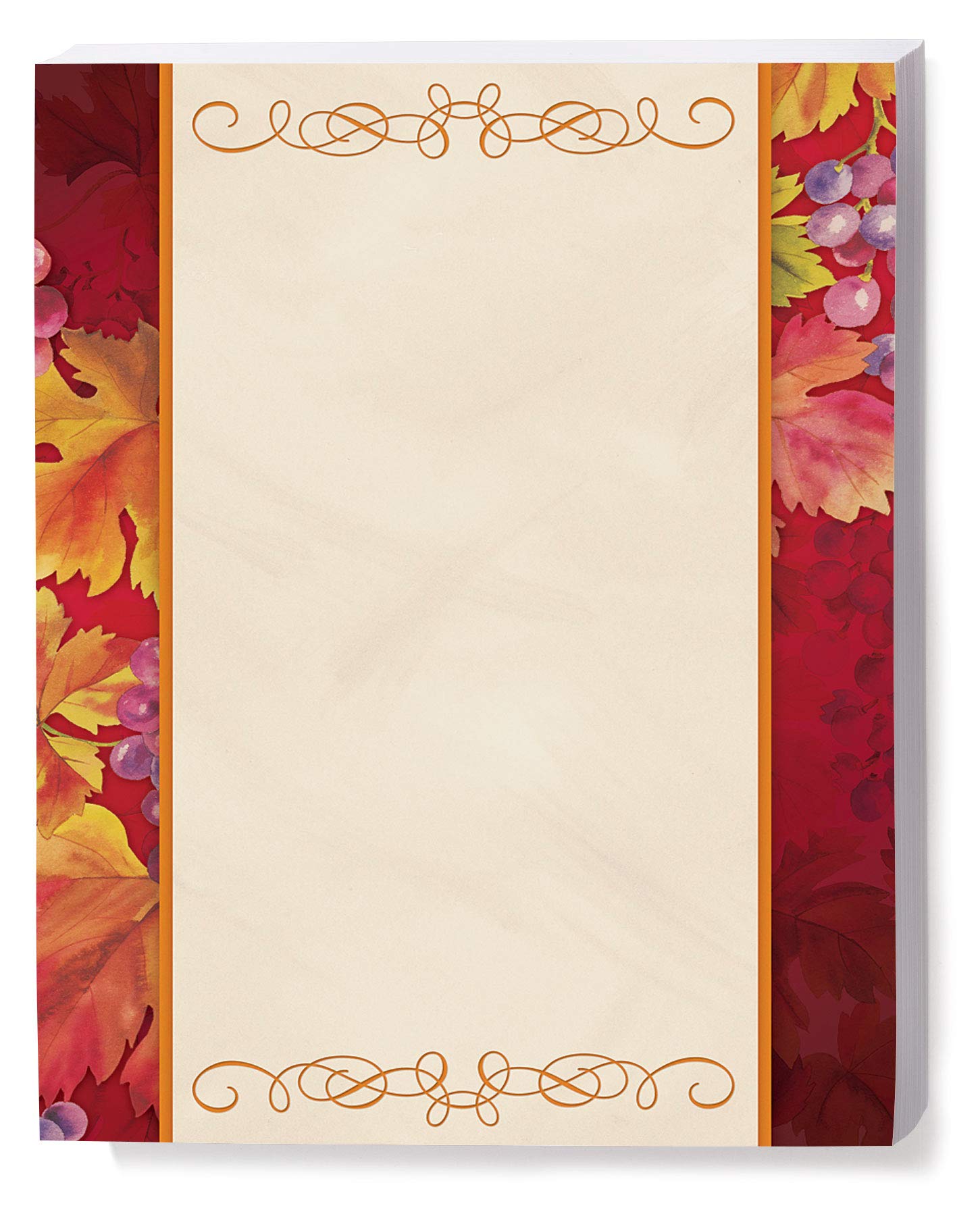Paperdirect Autumns Vineyard Leaves Fall Thanksgiving Theme Paper Stationery, Border Paper, Letterhead 8.5 x 11, 25 sheets, Elegant Premium Writing Paper, Decorative Printer Paper