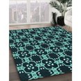 thumbnail image 3 of Ahgly Tapis Rectangulaire Lavable en Machine Intérieur Transitionnel Vert Sarcelle Profond, 4 Pieds x 6 Pieds, 3 of 7