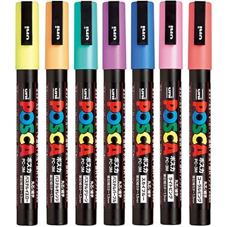 Uni Posca Paint Marker Pen, Fine Point, Set of 7 Natural color (Pc-3M 7c)