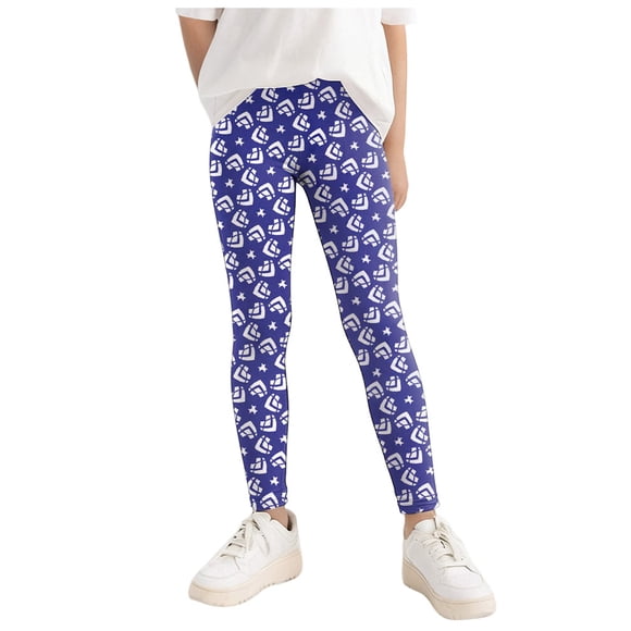 Wxirdiow Pants for Girls Running Pants High Waisted Soft Comfy Yoga Leggings for Toddler Kids Teens Dance Workout Purple Size,5-6 Years