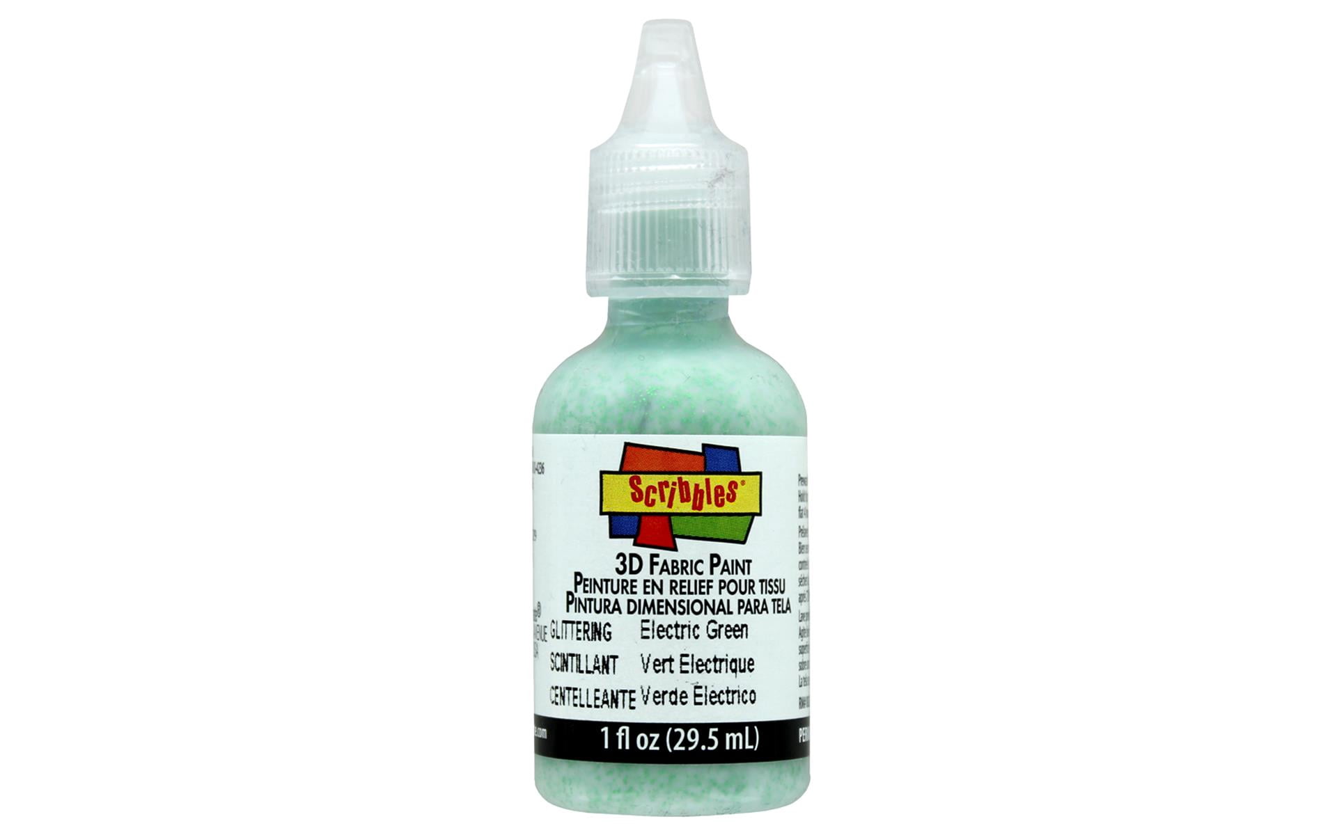 Scribbles Fabric Paint 1oz Glitter Electric Green