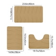 thumbnail image 3 of Fridja 3pcs Bathroom Rugs Bath Mat Toilet Mats Soft Comfortable Non-Slip Bathroom Rug Set Bath Mats for Bathroom Machine Washable Bath Mat Bathroom Rug Sets, Khaki, 3 of 5