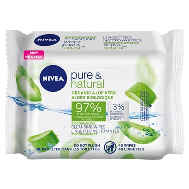 Nivea Biodegradable Pure & Natural Cleansing Wipes, Dry and Sensitive Skin