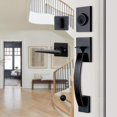 thumbnail image 1 of Front Double Door Traditional Style Keyed Entry Door Handleset with Lever Handle in Matte (Keyed and Dummy Set) MDHSTDBSETBR, 1 of 8