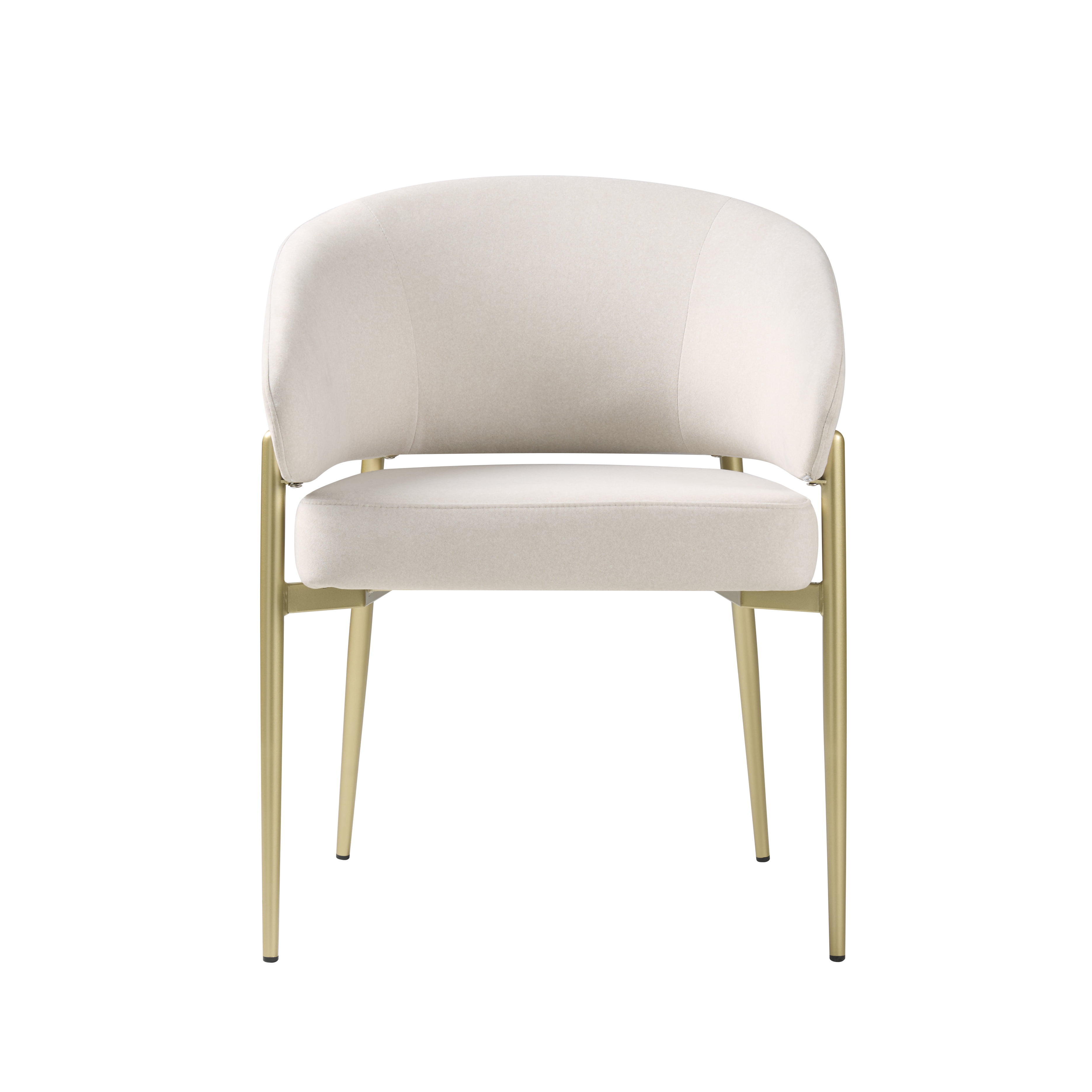 Ensemble de 2 chaises de salle à manger modernes Noble House, revêtues de tissu, pour cuisine, couleur beige