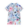 thumbnail image 1 of xiaxaixu Baby Girls Boys Rash Guard Swimsuit Playsuits Watercolour Print Zipper Short Sleeve Sun Protection Bathing Suit, 1 of 9