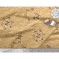 thumbnail image 2 of Soimoi Orange Rayon Fabric To Travel Is To Live Text Print Sewing Fabric Yard 56 Inch Wide, 2 of 2
