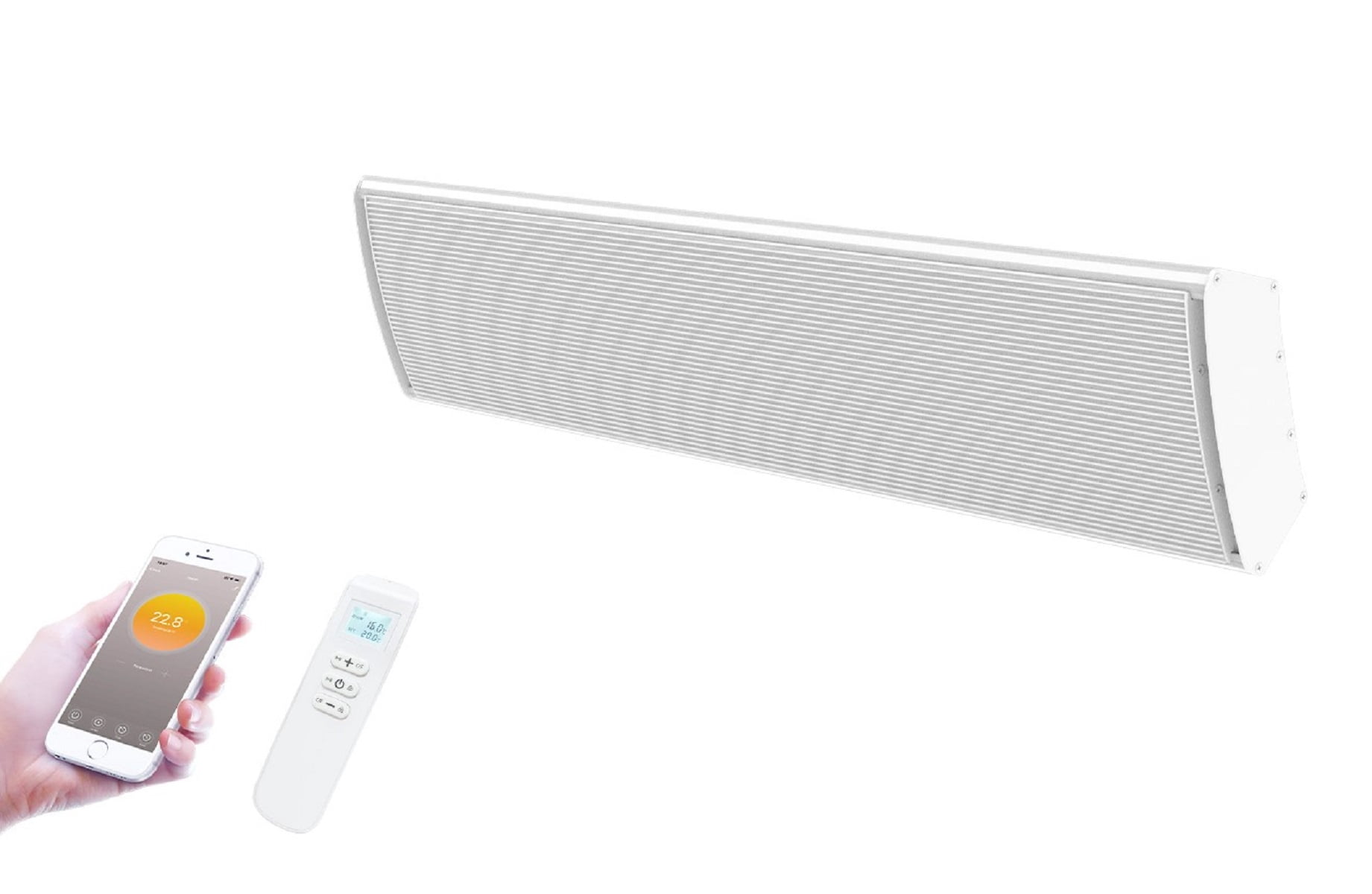 Wexstar Ultra 1500W White Wall/Ceiling Infrared Heater with w/Built-in Thermostat Wi-Fi Smart Phone connection and Remote Control