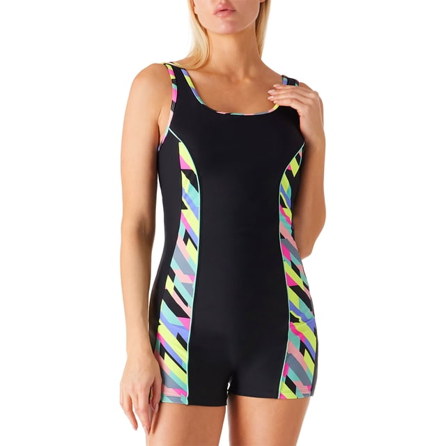 RELLECIGA Women's Athletic Boyleg One Piece Swimsuits Sport Bathing Suit