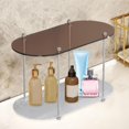 thumbnail image 4 of simhoa 2 Layer Bathroom Storage Rack Shower Shelf Makeup Organizer Counter Vanity Clear Brown, 4 of 5
