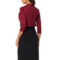 thumbnail image 3 of INSPIRE CHIC Boléros pour Femmes Boléros à Col pour Robe TG Rouge Foncé, 3 of 5
