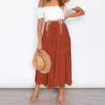 thumbnail image 2 of GYUJNB Women's Button Front Split Midi Skirt High Waisted A Line Skirts,Orange,S, 2 of 6