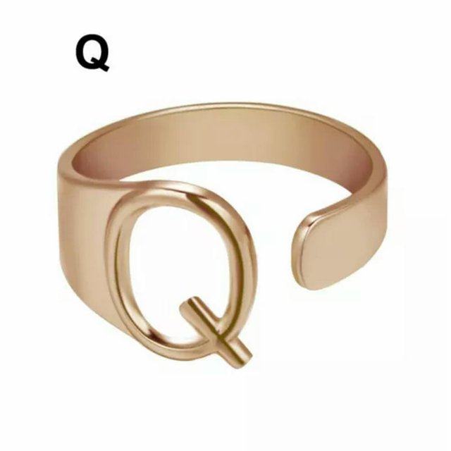 CUITING Bague Mode Ajustable Initiale Alphabet Lettre A-Z Bagues pour Femmes Bijoux-Argent C