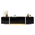thumbnail image 1 of Homy Casa TV Stand with Black Gloss Fronts, LED Strip, Drawers & Cabinets, 1 of 12