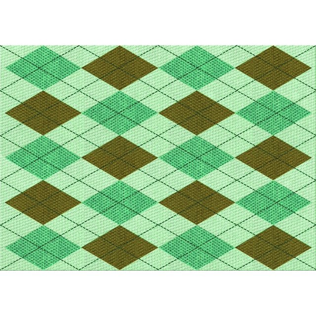 Ahgly Company Machine Washable Indoor Rectangle Transitional Green Area Rugs, 8' x 10'