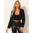 thumbnail image 3 of INSPIRE CHIC Women's Cropped Collarless Long Sleeve Faux Fur Open Front Coat, 3 of 6