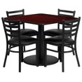 thumbnail image 1 of Bowery Hill Ensemble de Table Carrée 5 Pcs en Noir et Acajou, 1 of 2