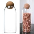 thumbnail image 3 of ziyahi Bouteille en Verre avec Bouchon en Liège Transparent Bocal de Rangement Scellé pour Bonbons Café 1600ml, 3 of 9