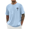 thumbnail image 1 of T-shirts pour Hommes Imprimés Palmier Graphiques T-Shirts Décontractés Été Plage Hawaïenne Manches Courtes Col Rond, 1 of 4
