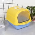 thumbnail image 1 of Cat Litter Box Hooded Litter Box Large Litter Boxes For Big Cats Enclosed Litter Box Fully Enclosed Large Cat Litter Box With Door Isolate Smelly Cat Toilet Cat Pet SuppliesLemon, 1 of 1