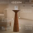 thumbnail image 2 of COZAYH Table Martini Ronde Haute à Piédestal pour Salons Ou Chambres, Noyer, 2 of 11