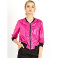 thumbnail image 2 of INSPIRE CHIC Blouson Bomber Court à Fermeture Éclair Métallique à Col Montant pour Femme, 2 of 4