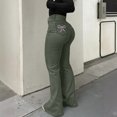 thumbnail image 2 of RKSTN Womens Jeans Bowknot Bell Bottom Flare Denim Pants Stretchy High Waisted Summer Pants with Pockets, 2 of 9