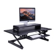 thumbnail image 3 of Rocelco 30" Premium Dual Monitor Stand with AC Power Supply & USB 2.0 Charging - Metal Laptop TV PC Riser Shelf with Keyboard Mouse Storage and Cable Management  (Black), 3 of 9