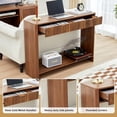 thumbnail image 4 of Wirrytor Console Table with Storage, Modern Sofa Table for Living Room, Narrow Sofa Table with Wood 2 Drawer and Open Storage Shelf, Hallway Table and Couch Table Behind Sofa,Walnut, 4 of 7