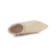 thumbnail image 4 of Unique Bargains Women's Pointed Toe Stiletto Heel Ankle Booties Beige (Size 9), 4 of 6