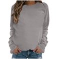 thumbnail image 1 of Yuyuzo Chandails à Col Rond pour Femmes Mode Automne 2025 Chandail à Manches Longues Tunique Décontractée Confortable T-Shirts Hauts Gris, 1 of 4