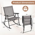 thumbnail image 3 of Costway 2pcs Patio Folding Rocking Chair Heavy-Duty Metal Frame Rockers Outdoor, 3 of 8