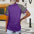 thumbnail image 4 of Plebaso T-Shirts pour Femmes à Manches Courtes à Blocs de Couleur Décontractés à Col Rond T-Shirts Amples Blouses d'Été Hauts, 4 of 7