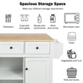 thumbnail image 3 of MODERNLUXE Chariot Îlot de Cuisine 53 Pouces avec Rangement, Îlot de Cuisine Roulant avec Abattant, Étagère de Rangement Interne, 3 Tiroirs, 5 Roues et Tablettes Ajustables, Table Îlot Mobile pour Salle à Manger, Blanc, 3 of 8