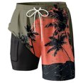 thumbnail image 1 of Ediodpoh Swim Shorts for Men Summer Fashion Double Layer Swim Trunks with Compression Liner Pockets Swim Trunks for Men Army Green_012 XL, 1 of 7
