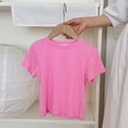 thumbnail image 2 of Plebaso T-Shirts en Coton Garçons Filles Manches Courtes Couleur Unie Col Rond Basiques pour Enfants Unisexes, 2 of 3