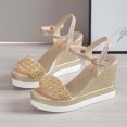 thumbnail image 5 of RKSTN Sandales pour Femmes Bout Ouvert Chaussures Décontractées Strass Confortables Plateforme Compensée Sandales Chaussures Souples Confortables, 5 of 5