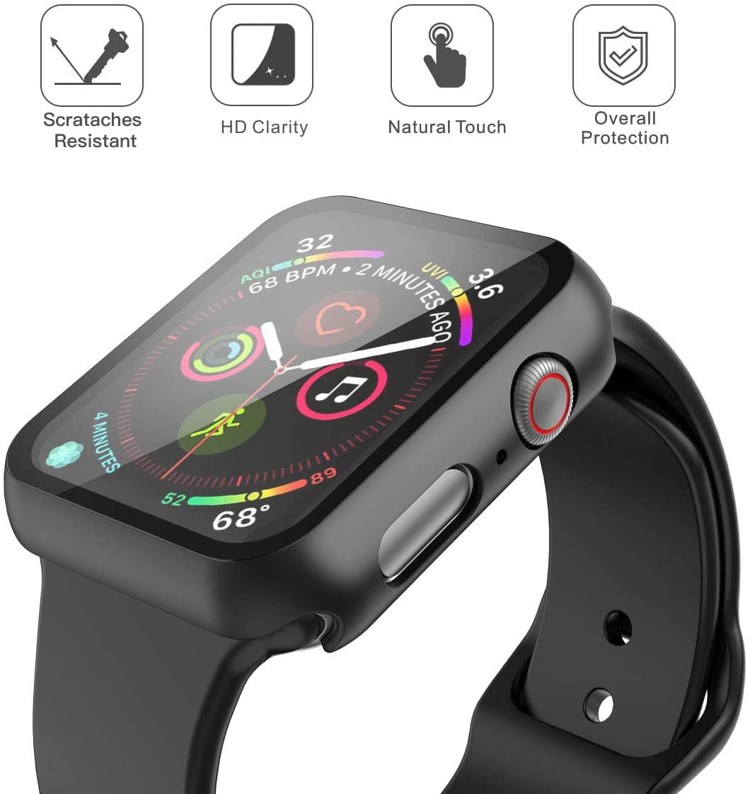 [PST] 38mm Apple Watch iWatch Case Cover, Full Protective Rugged Case Cover with Tempered Glass Screen Protector for Apple Watch iWatch Series