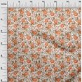 thumbnail image 3 of oneOone Georgette Viscose Orange Fabric Florals Sewing Material Print Fabric By The Yard 42 Inch Wide, 3 of 4