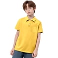 thumbnail image 4 of Luvoko Little Boys Golf Polo Shirts,Solid Color Print Performance Golf Shirts for Little Boys Performance Polo Shirt Stretch Collared(Yellow,3-4 Years), 4 of 4