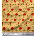 thumbnail image 1 of Soimoi Tissu Rayonne Feuilles & Fraises Tissu Imprimé 1 Yard 56 Inch Wide, 1 of 3