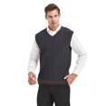 thumbnail image 1 of TOPTIE Men's 100% Cotton Knit Sweater Vest, V Neck Cable Pattern, 1 of 9
