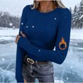 thumbnail image 2 of YOIAVAIOY Women Long Sleeve Shirts Rib Knit Slim Fit Basic Tees Fall Casual Outfits Spring Fall Undershirts Blue S, 2 of 9