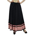 thumbnail image 4 of Bimba Women's Long Maxi Skirt With Contrast Border Boho Skirt With Elastic Waist, 4 of 8