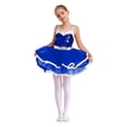thumbnail image 1 of Hansber Robe Tutu de Danse pour Filles Enfants Paillettes Jazz Fête Robe de Danse Costume de Performance sur Scène Bleu 12, 1 of 7