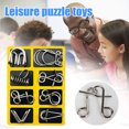 thumbnail image 1 of Meitianfacai 8 Pcs Metal Wire Puzzle Toy Brain Teaser Game Mind Test Ring Kids Gift, 1 of 9
