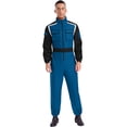 thumbnail image 1 of LiiYii Mens Long Sleeve Coverall Coverall With Zipper Pockets Fireman Mechanic Racing Uniform Navy Blue XL, 1 of 5