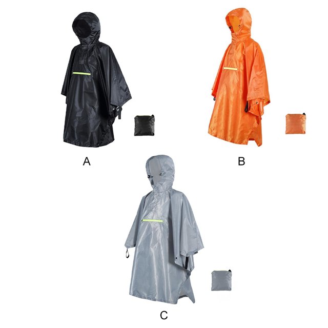 maskred Lightweight Adult Rain Poncho Waterproof For Outdoor Activities Easy To Put On And Off Reusable black